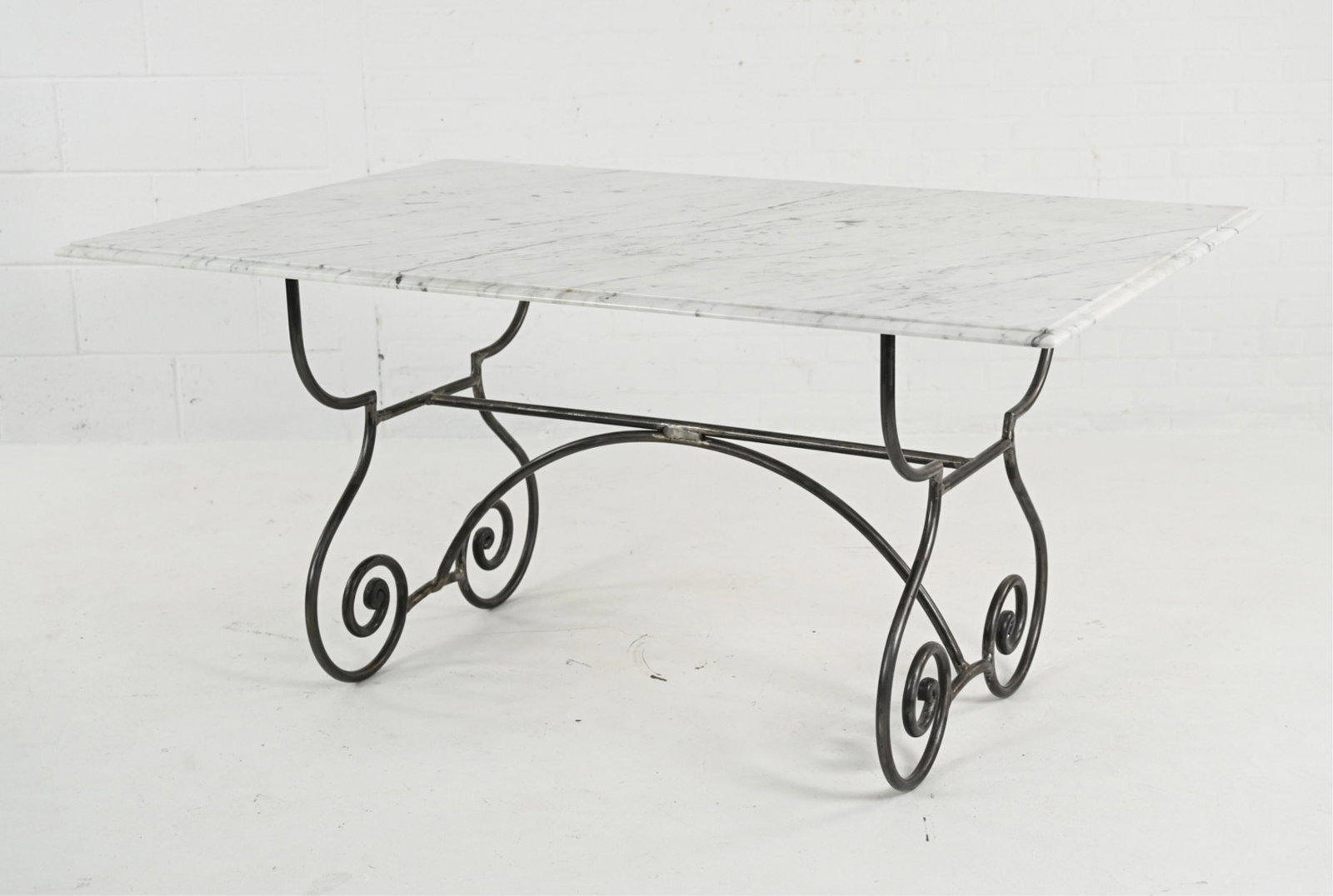 WROUGHT IRON & MARBLE DINING TABLE (1 of 13)