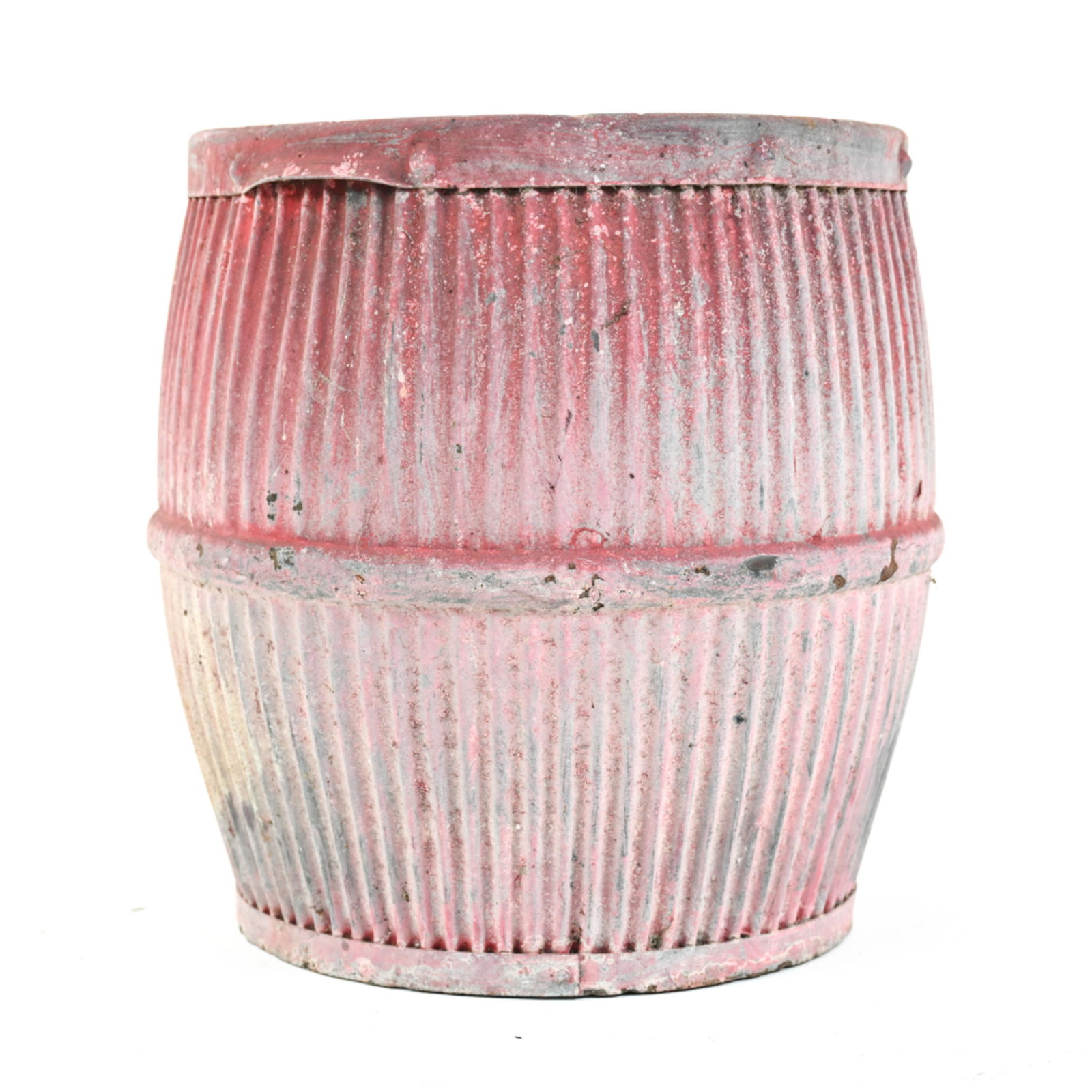 ZINC PLATED BARREL PLANTER (1 of 8)