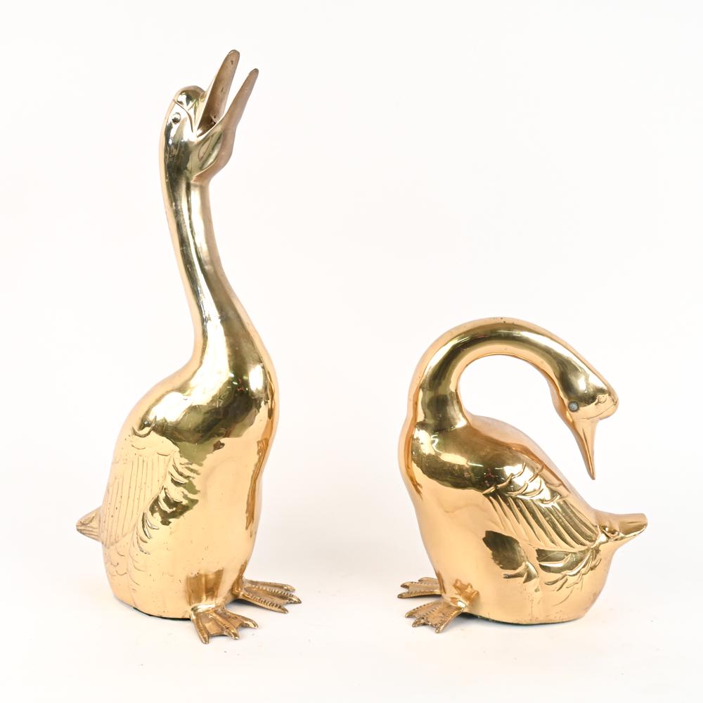 PAIR OF VINTAGE ETHAN ALLEN BRASS GOOSE FIGURES (1 of 7)