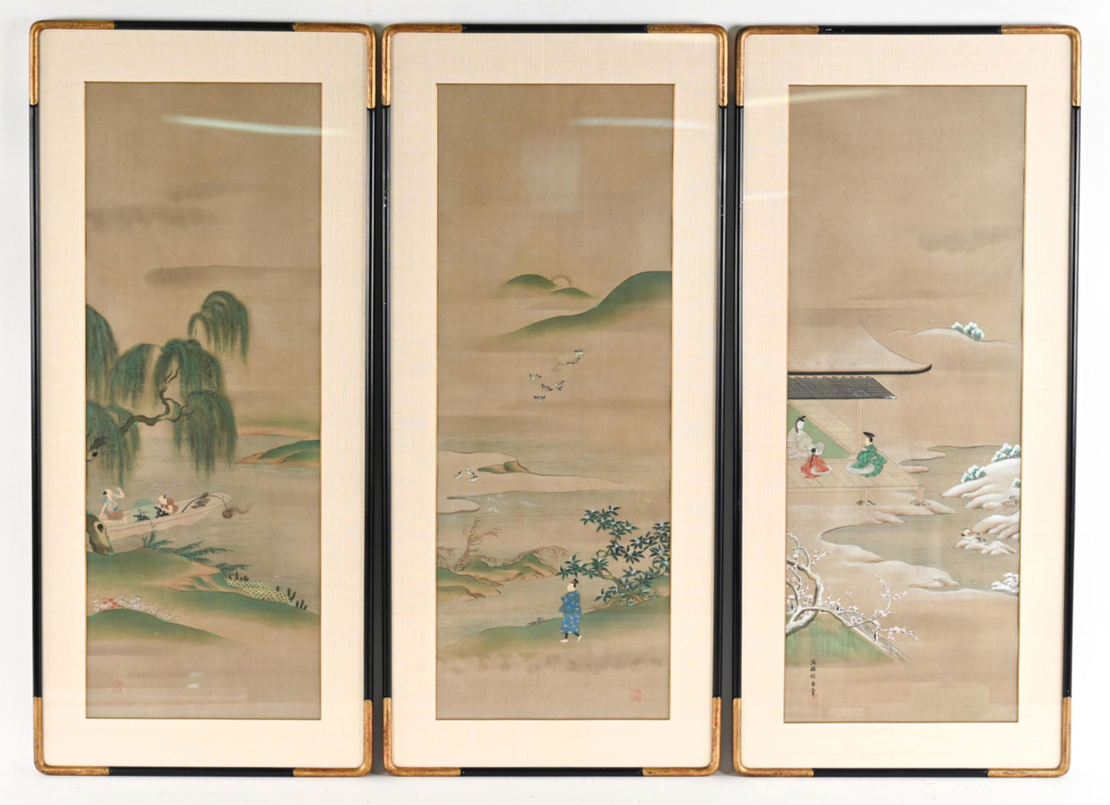 (3) JAPANESE SCROLL PAINTINGS (1 of 14)