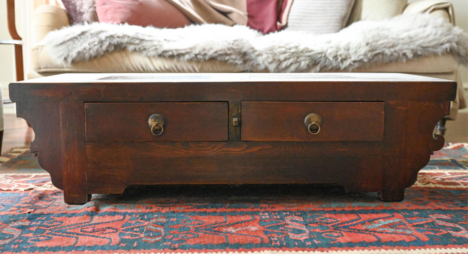 ANTIQUE EAST ASIAN 2-DRAWER LOW TABLE (1 of 13)