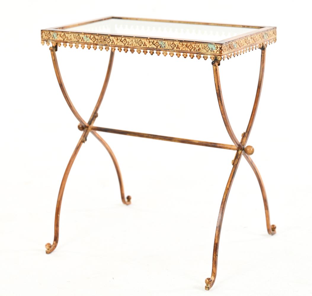 CONTEMPORARY ITALIAN STYLE GLASS TOP SIDE TABLE (1 of 7)
