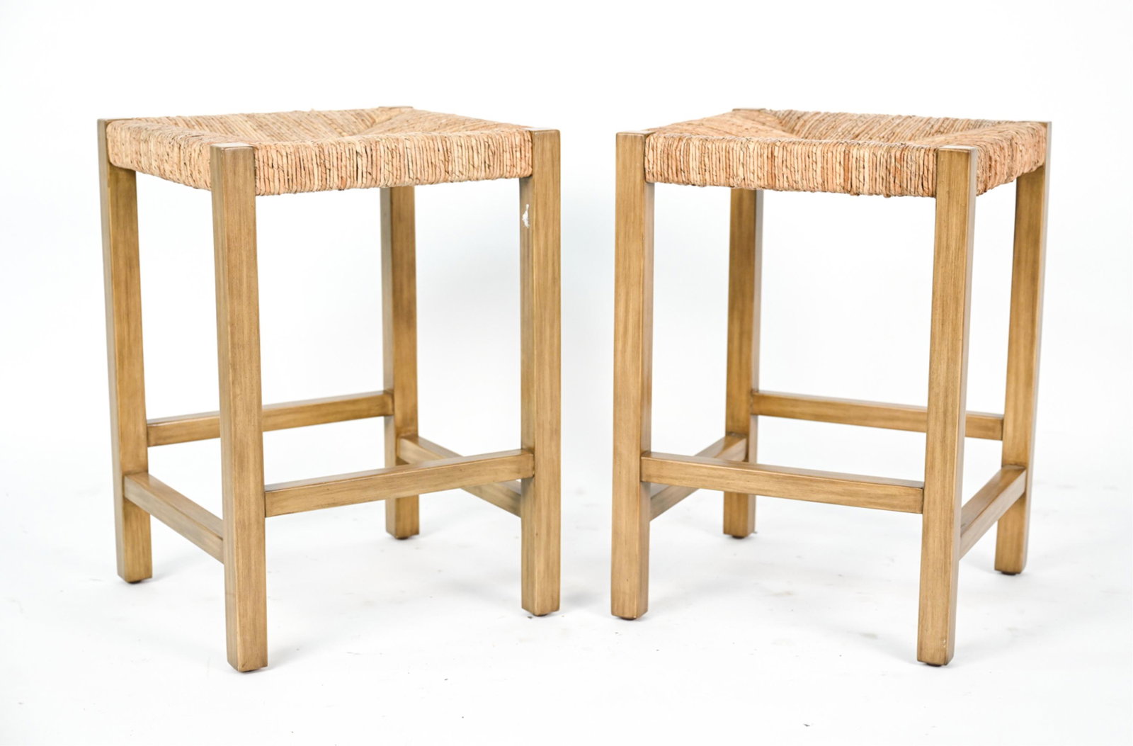 PAIR OF WOVEN SEAGRASS BAR OR COUNTER STOOLS (1 of 8)