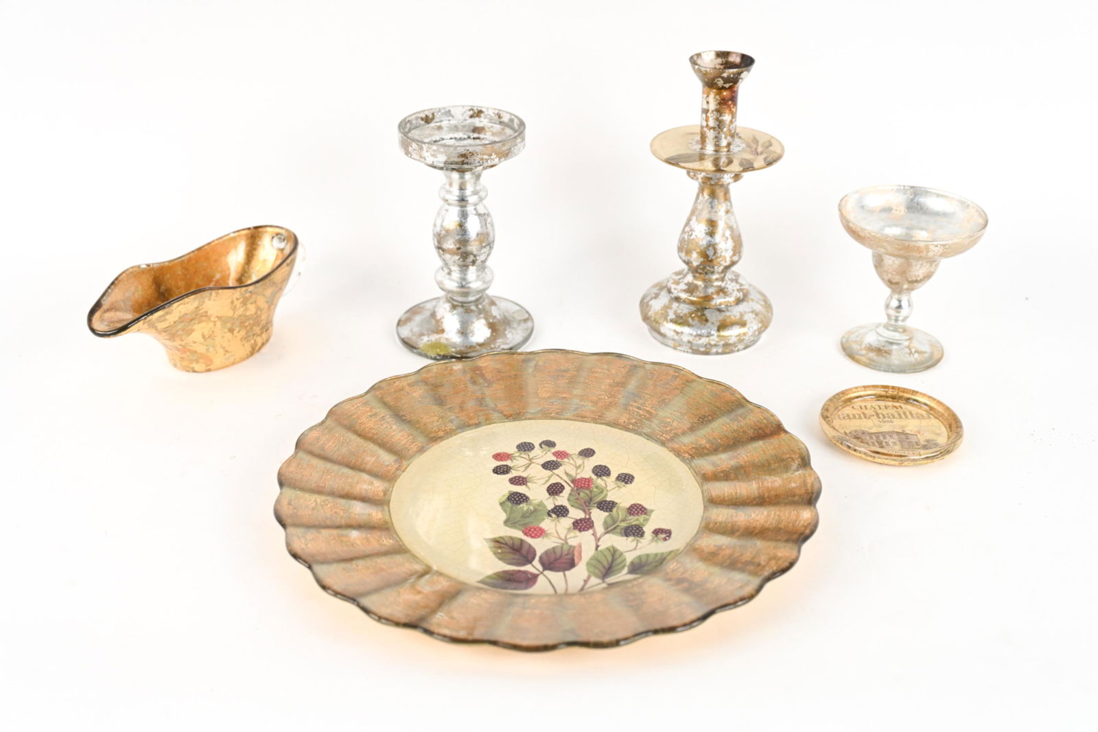 GROUPING OF LESLEY ROY GILT ART GLASS (1 of 15)