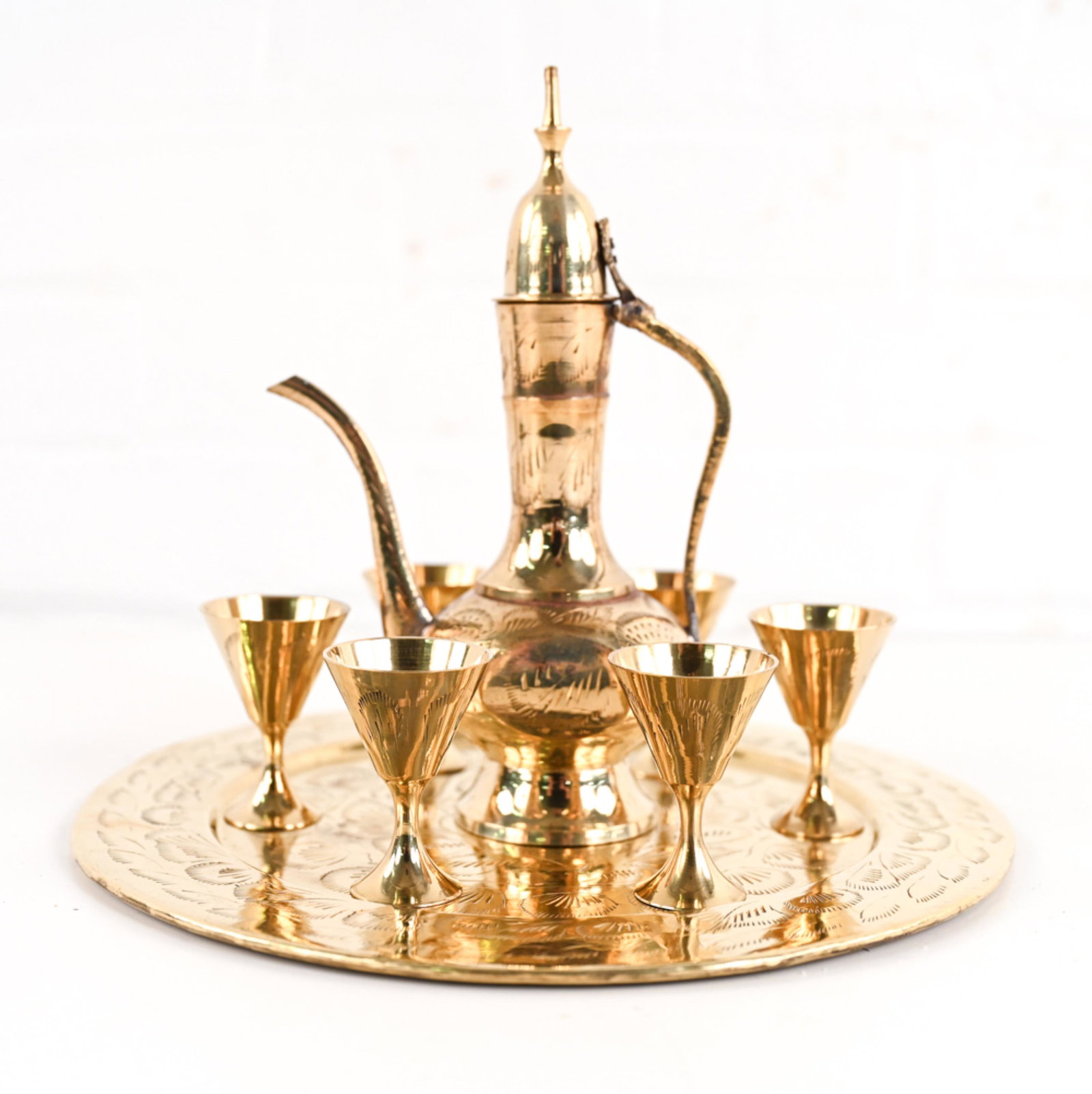BRASS TURKISH COFFEE SET (1 of 15)