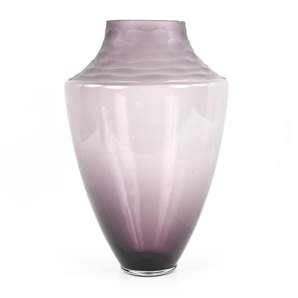 CONTEMPORARY LAZY SUSAN PURPLE GLASS VASE (1 of 8)