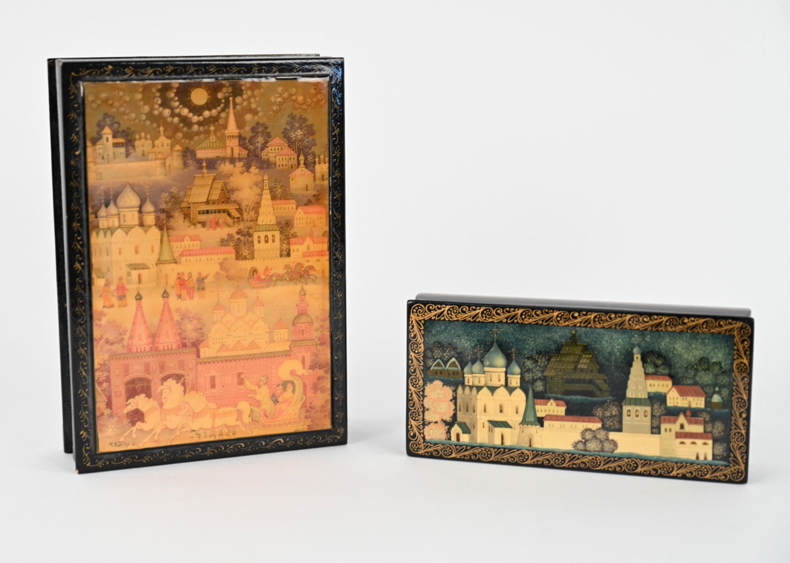 (2) RUSSIAN LACQUERED BOXES (1 of 11)