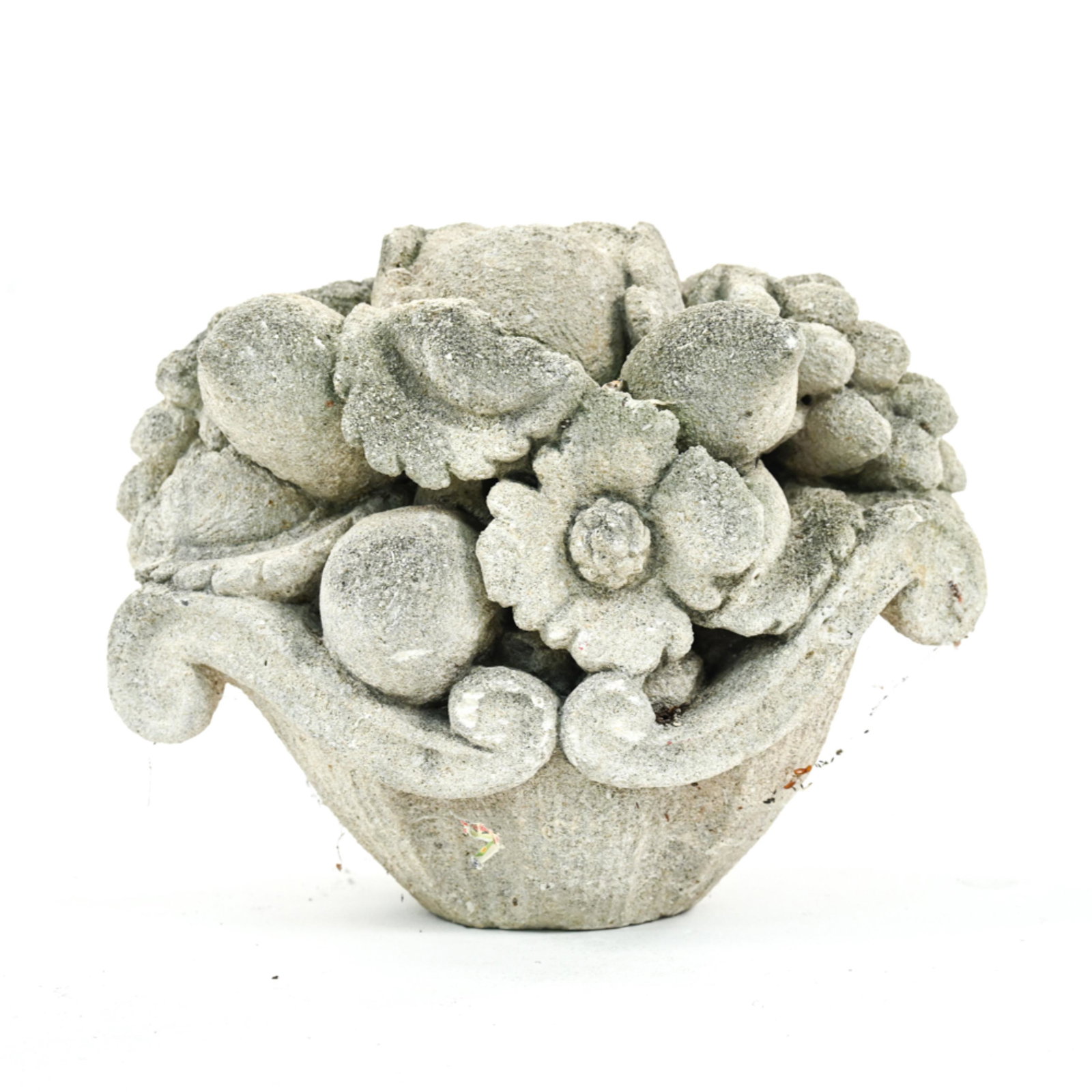 CEMENT FLOWER & FRUIT BASKET GARDEN ORNAMENT (1 of 6)