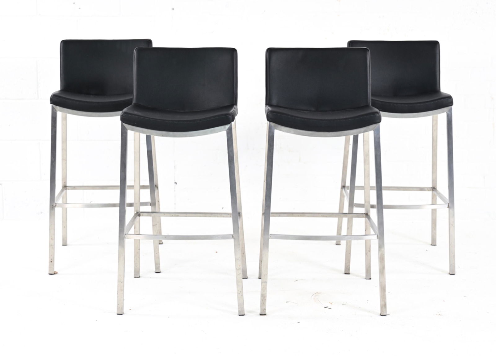 (4) CONTEMPORARY BRUSHED ALUMINUM BAR STOOLS (1 of 11)