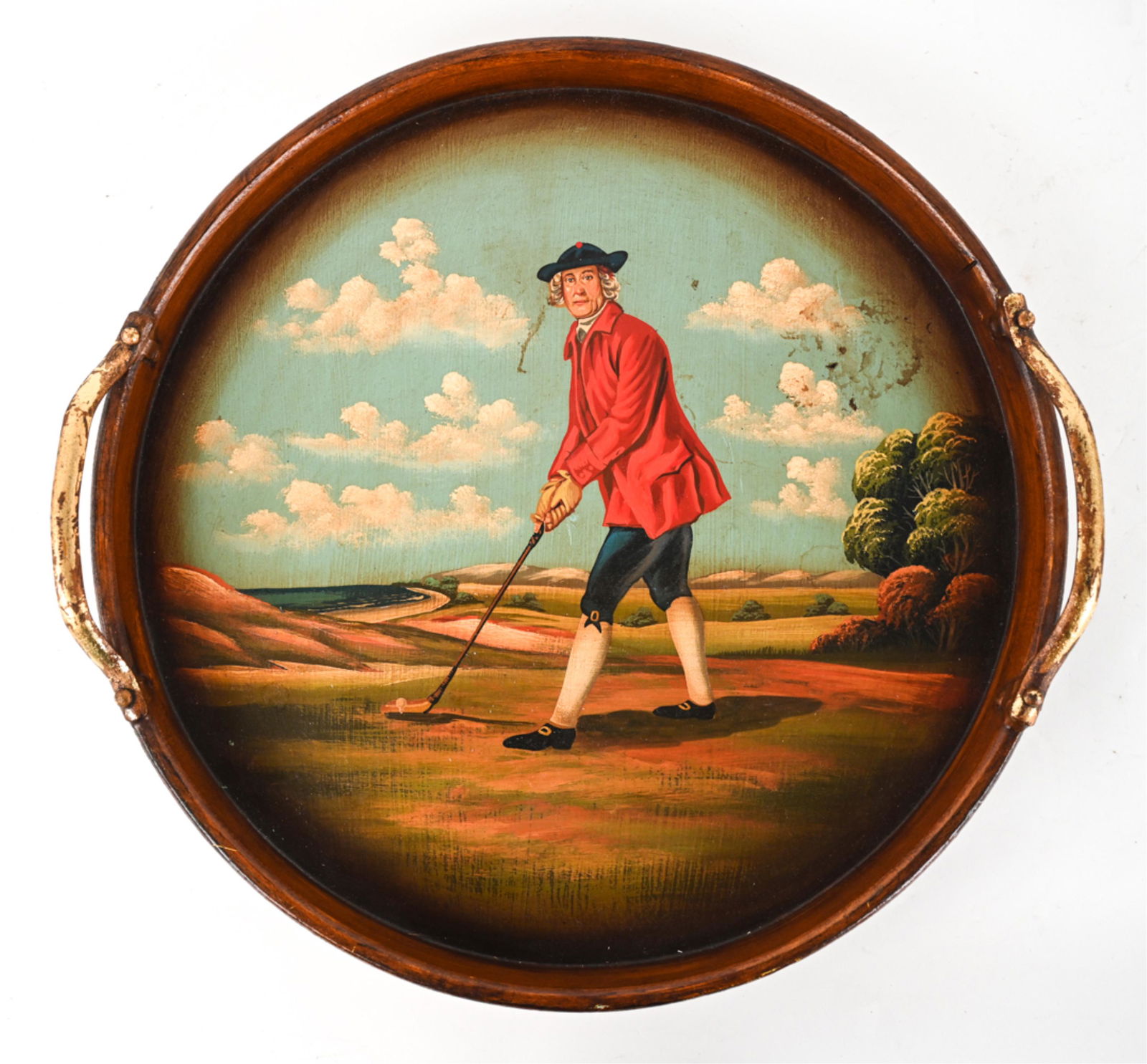 CONTEMPORARY FAUX ANTIQUE GOLFER TRAY (1 of 11)