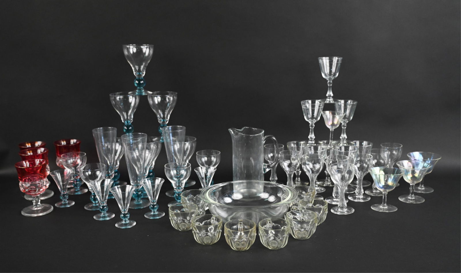 LARGE GROUPING OF VINTAGE GLASSWARE INCL. BRYCE (1 of 17)