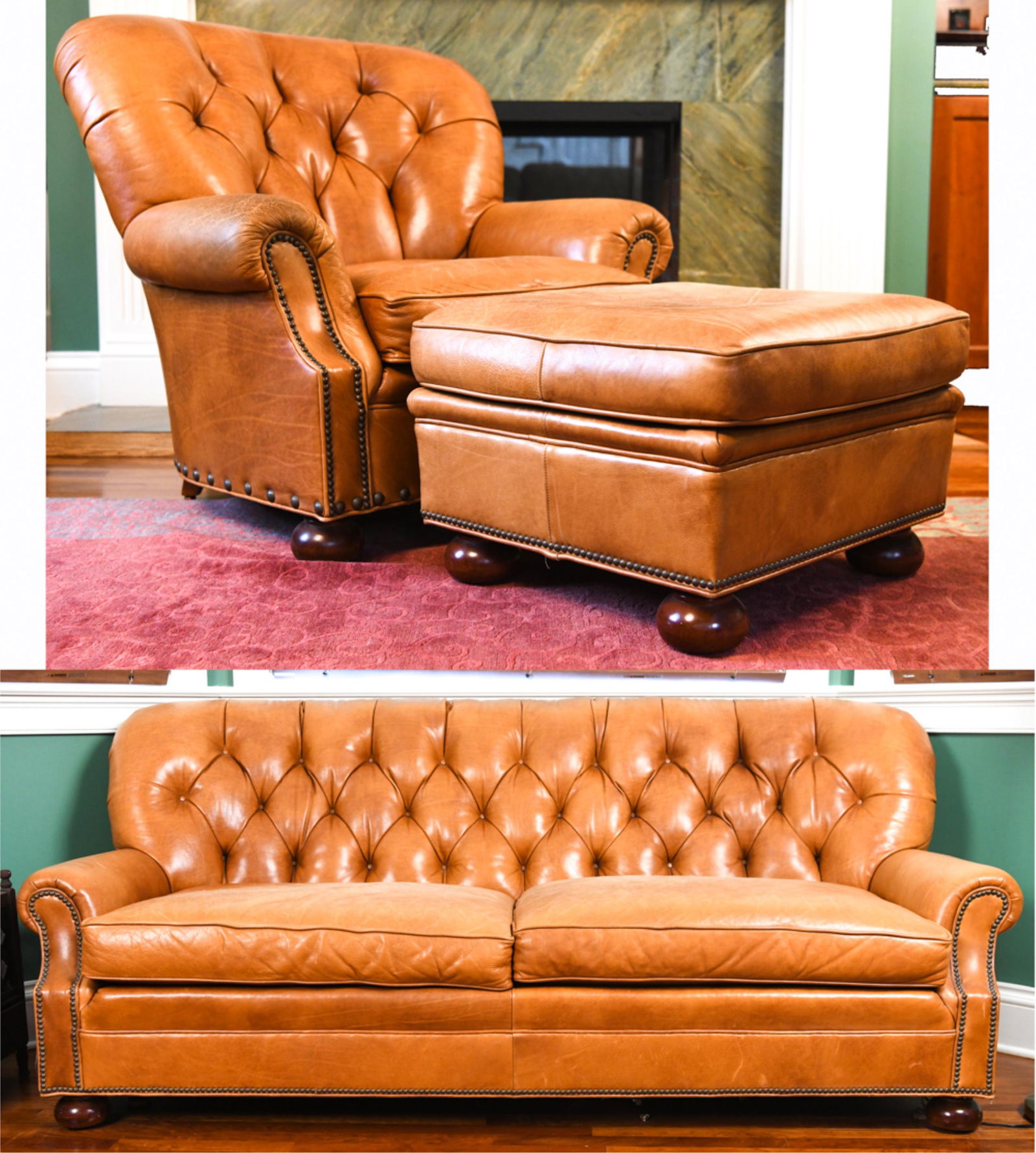 HICKORY CHAIR TUFTED LEATHER SEATING SUITE (0001) on Oct 05, 2021