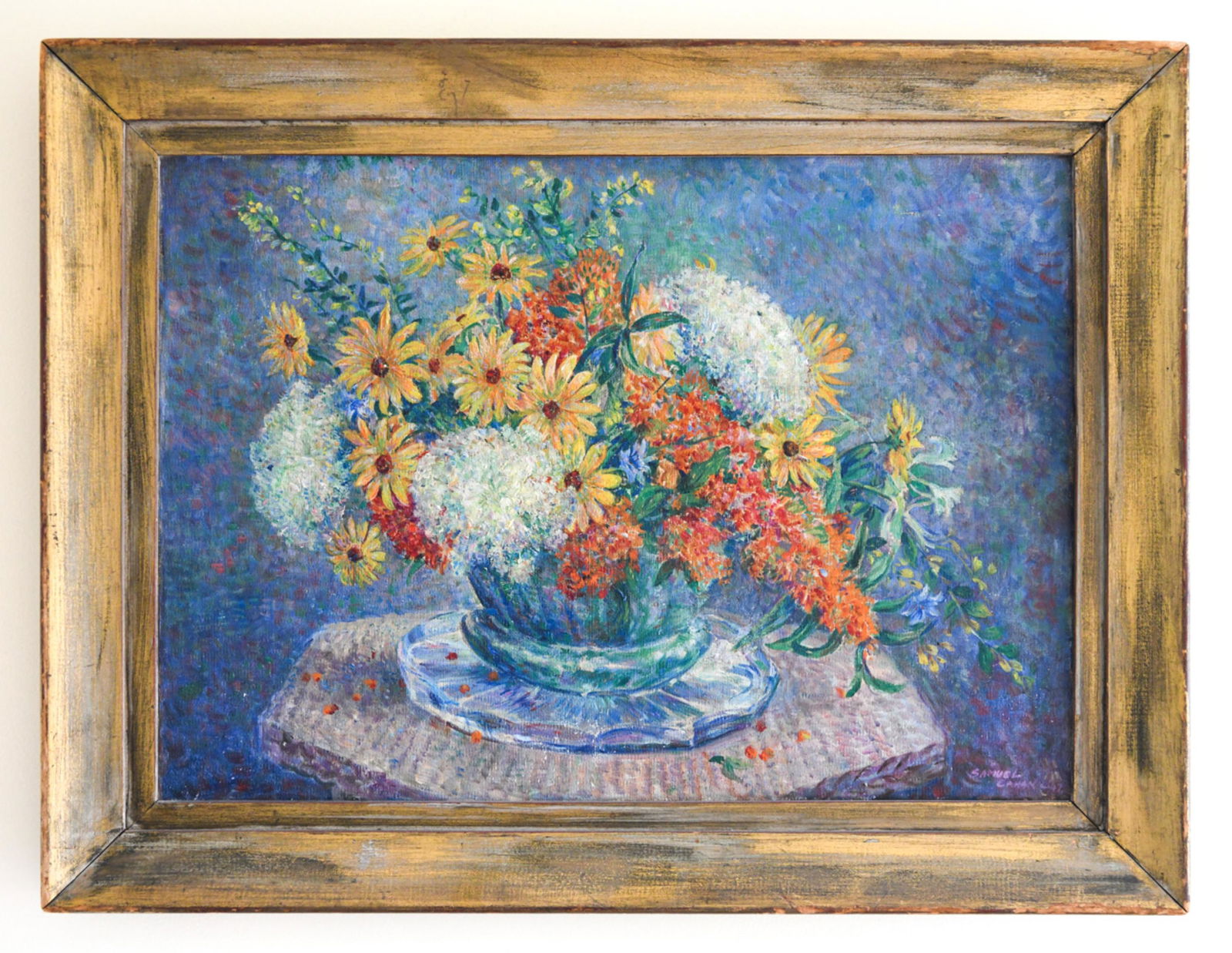 SAMUEL CAHAN IMPRESSIONIST STILL LIFE O/C (1 of 9)
