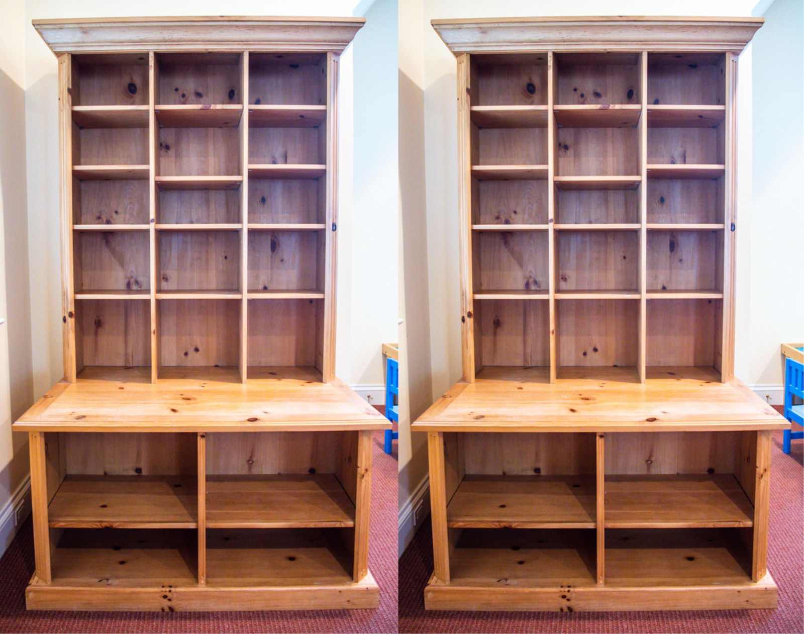 PAIR OF CONTEMPORARY PINE BOOKCASES (1 of 17)