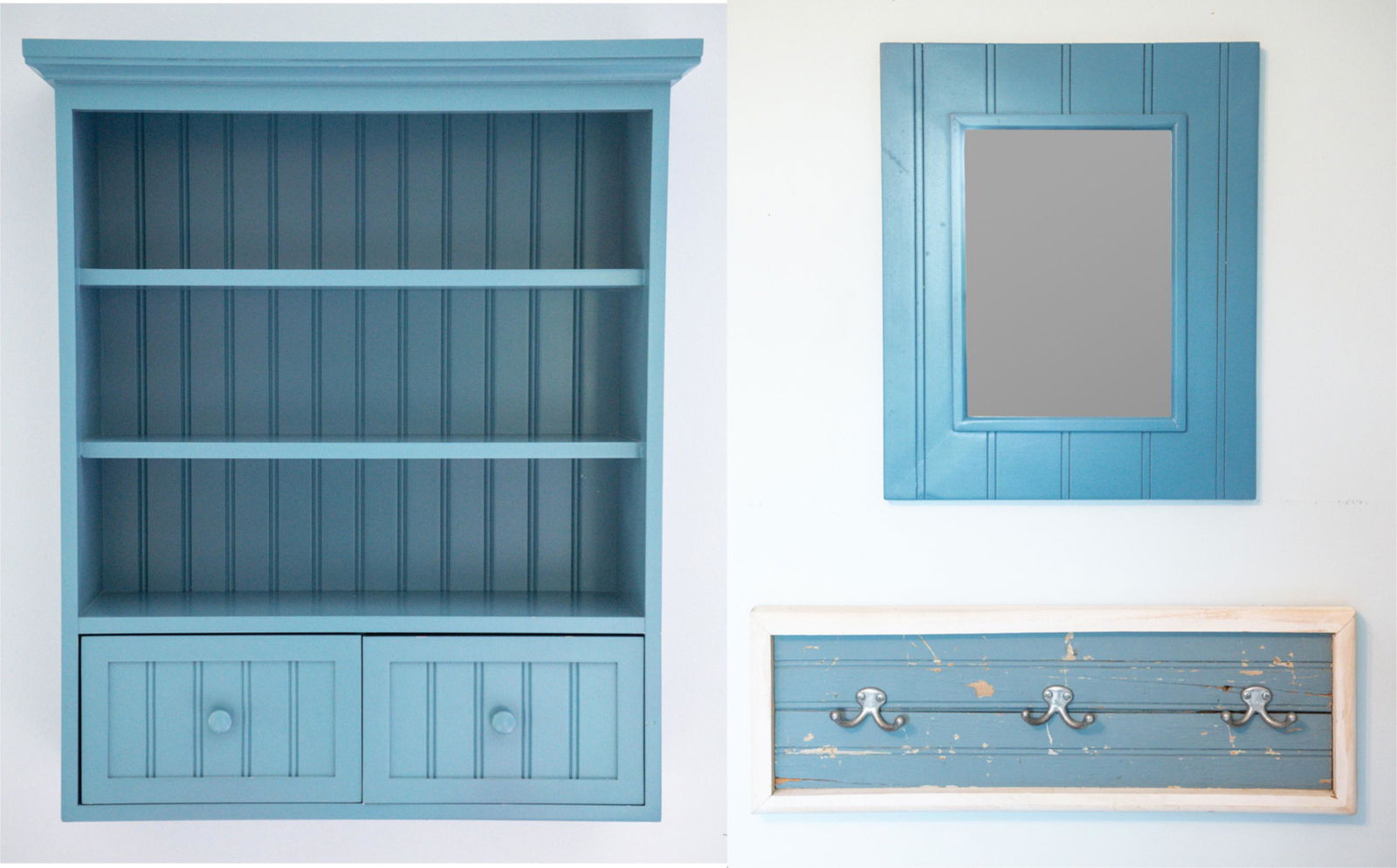 CONTEMPORARY BLUE PAINTED WALL DECOR GROUPING (1 of 13)