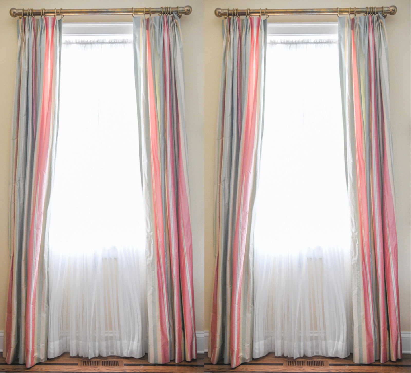 (2) CUSTOM WINDOW DRAPERIES/CURTAINS (1 of 12)