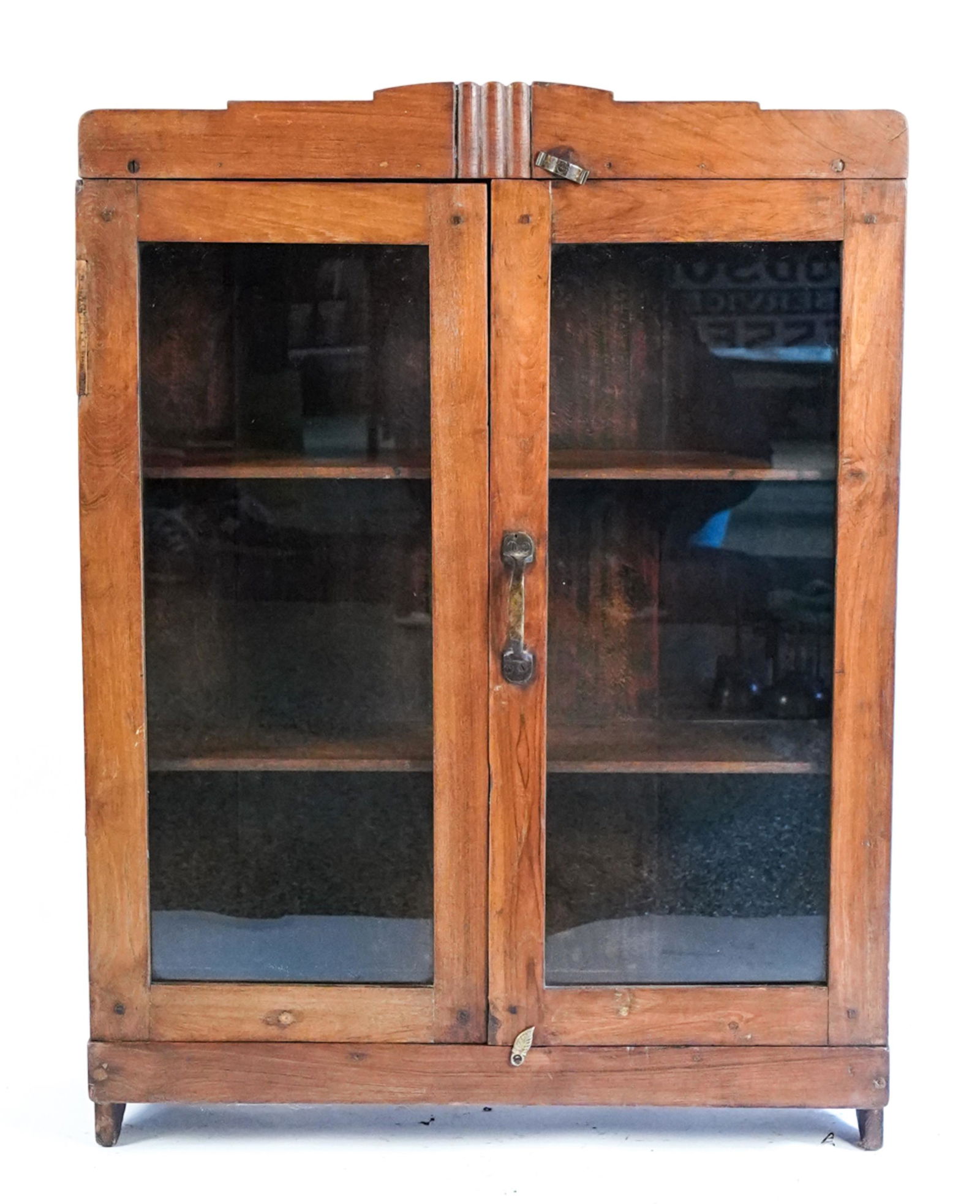 ANTIQUE GLASS FRONT WALL MOUNTED DISPLAY CABINET (1 of 12)