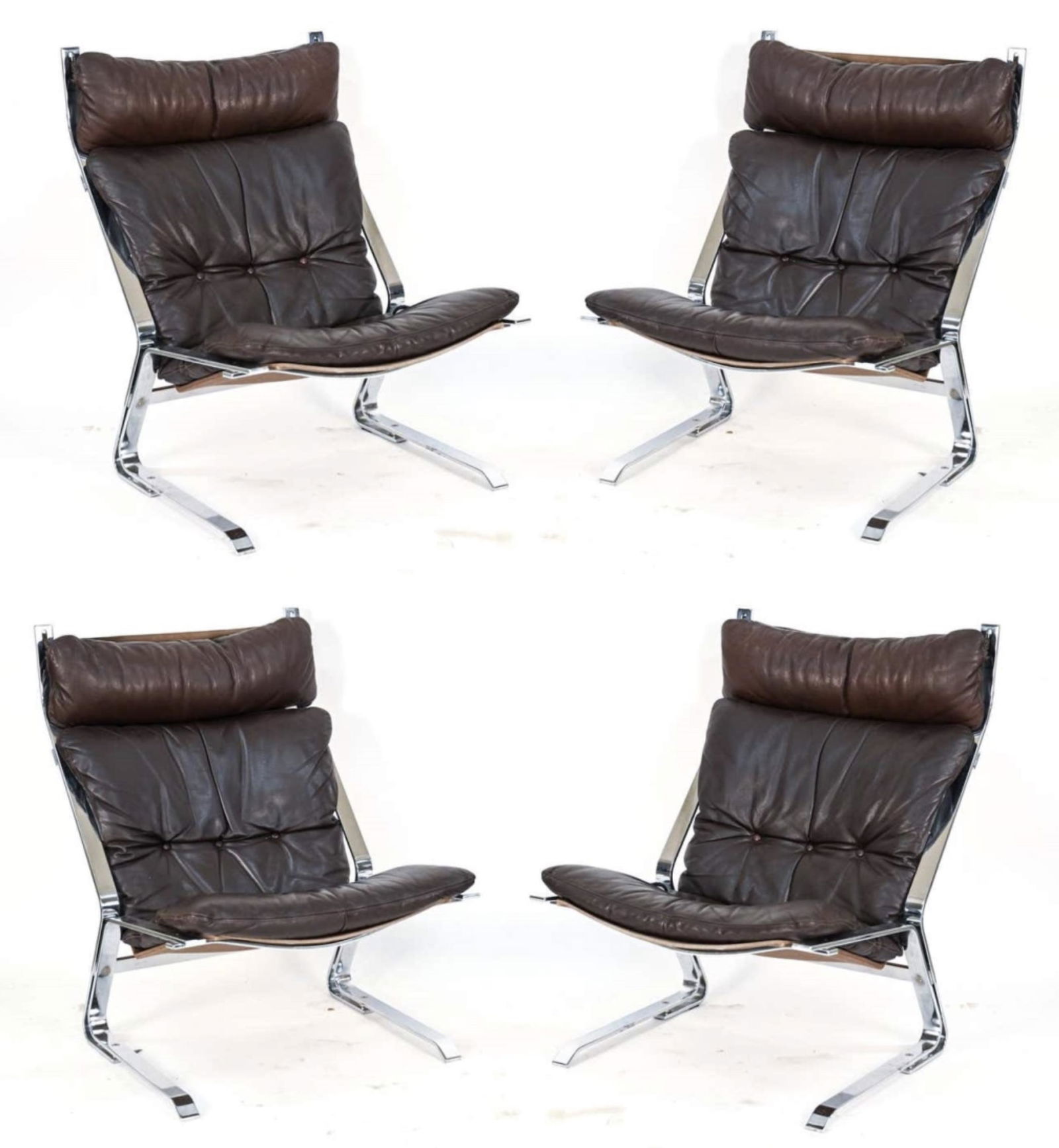(4) SOLHEIM FOR RYKKEN "KENGU" LEATHER EASY CHAIRS (1 of 14)