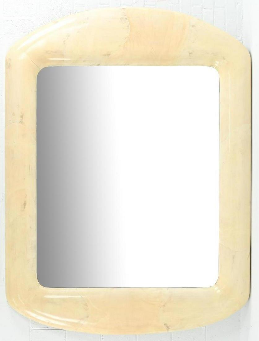 LARGE 20TH CENTURY GOAT SKIN FRAME MIRROR (1 of 8)