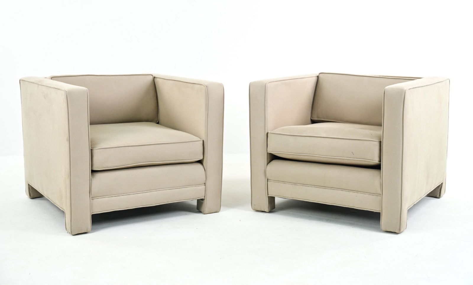 PAIR OF YALE BURGE CLUB CHAIRS, DONNA KARAN FABRIC (1 of 12)