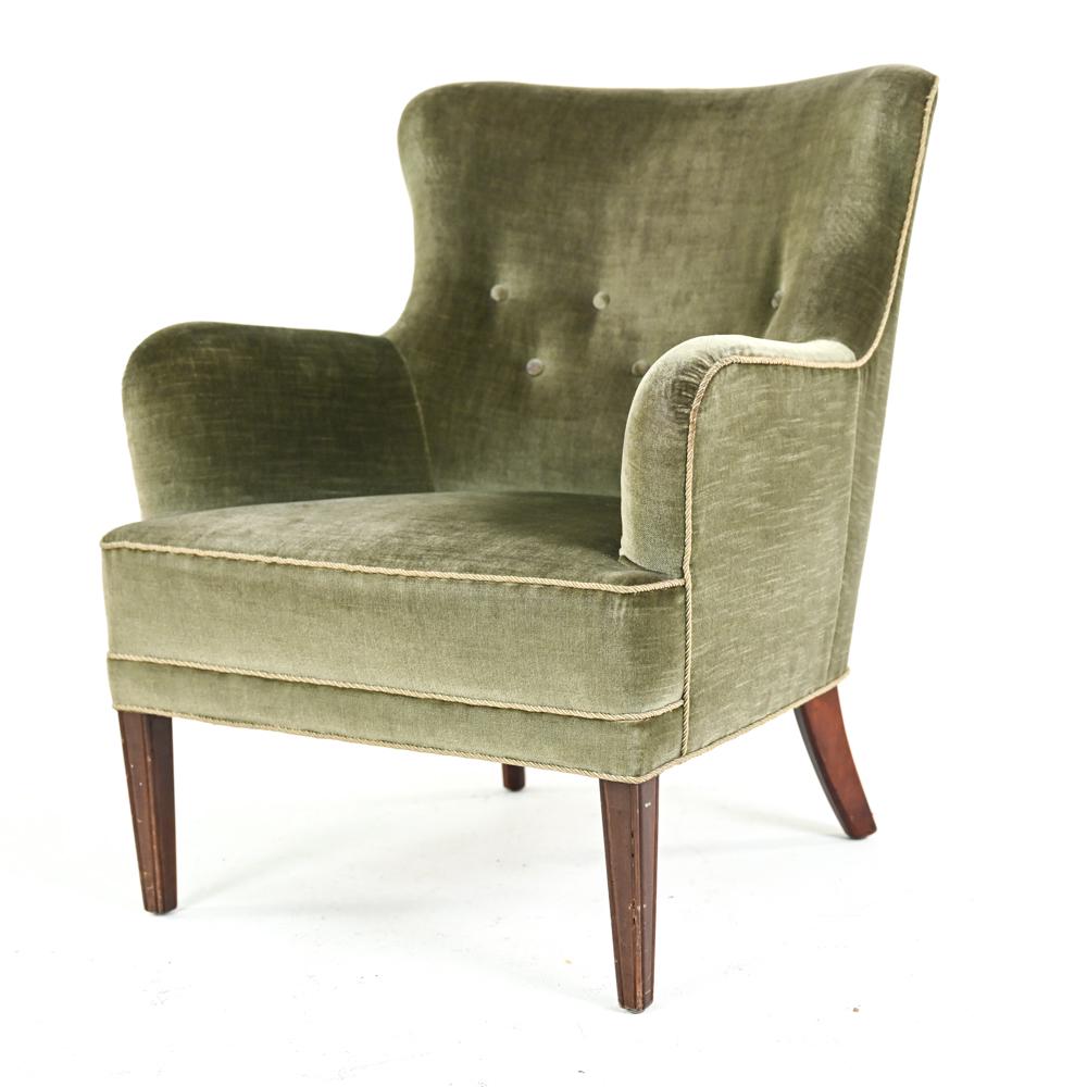 FRITS HENNINGSEN MOHAIR LOUNGE CHAIR, C. 1940'S (1 of 9)