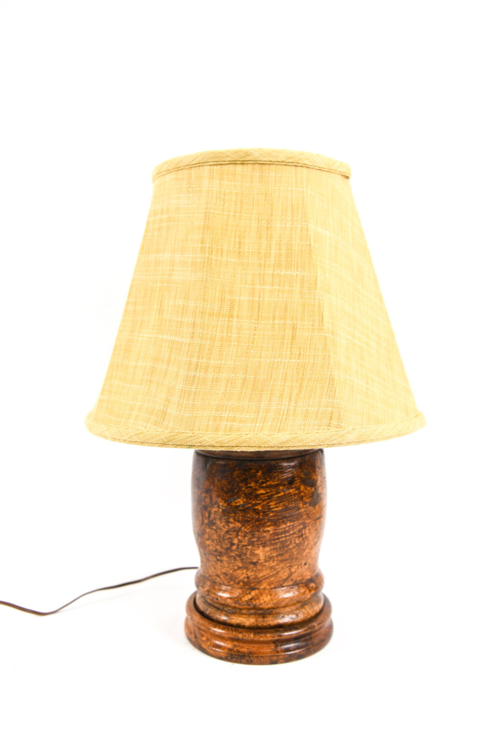ANTIQUE TREEN MORTAR AS LAMP (1 of 11)