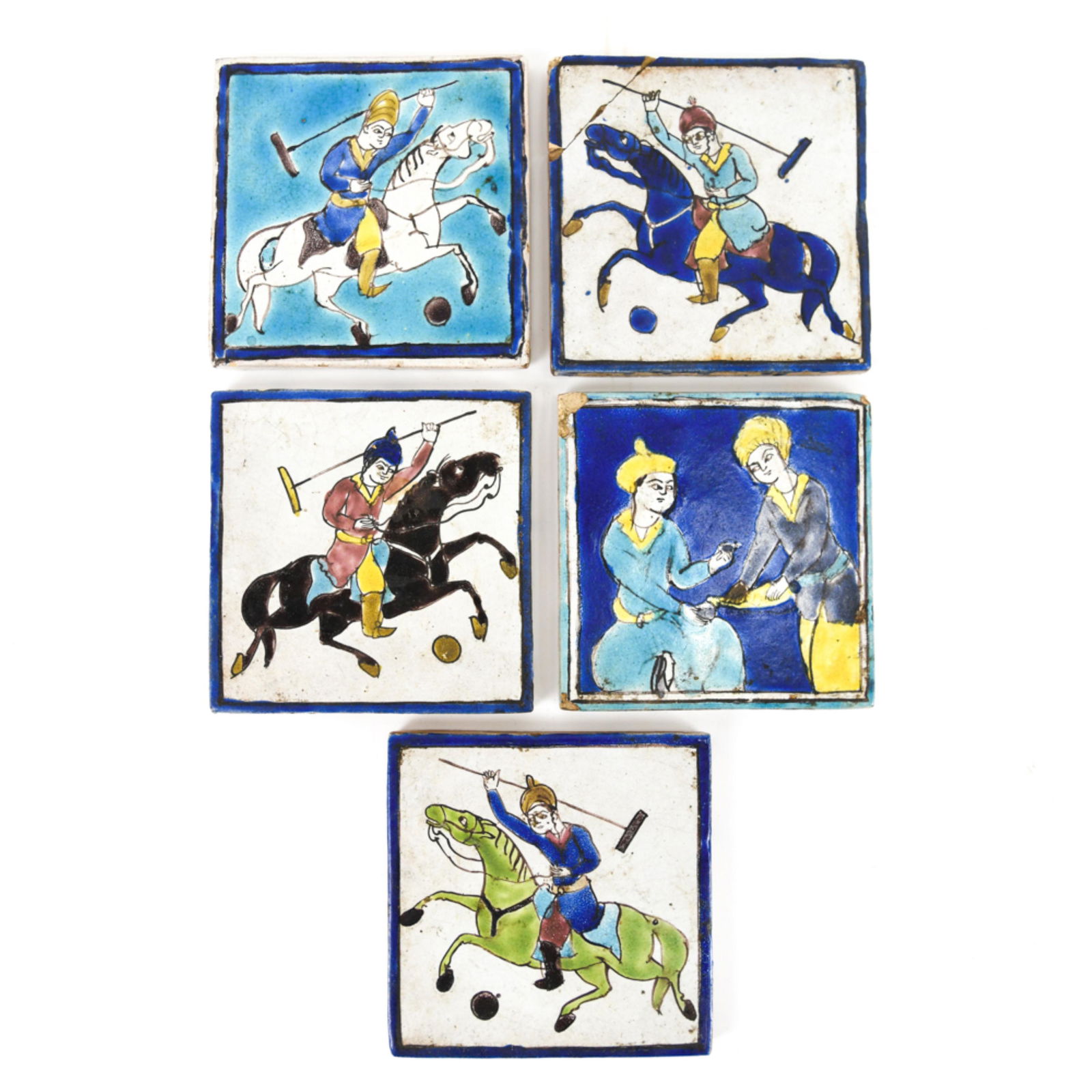 (5) 19TH C. PERSIAN CERAMIC TILES (1 of 10)