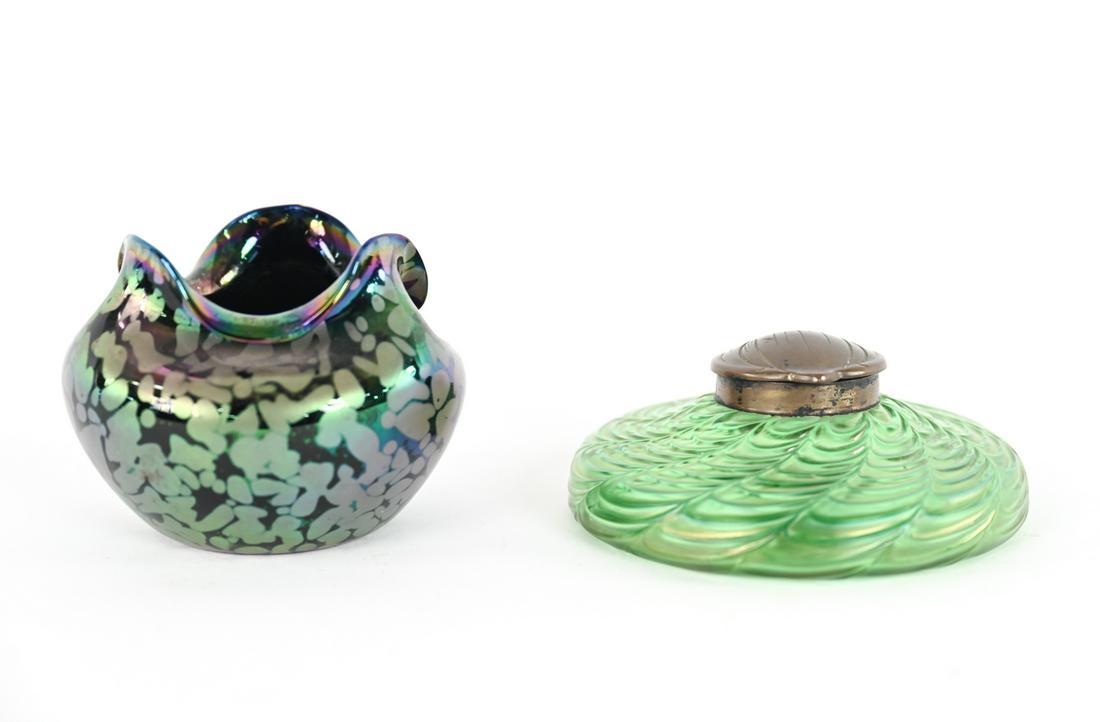 (2) IRIDESCENT ART GLASS VESSELS INCL. LOETZ (1 of 10)