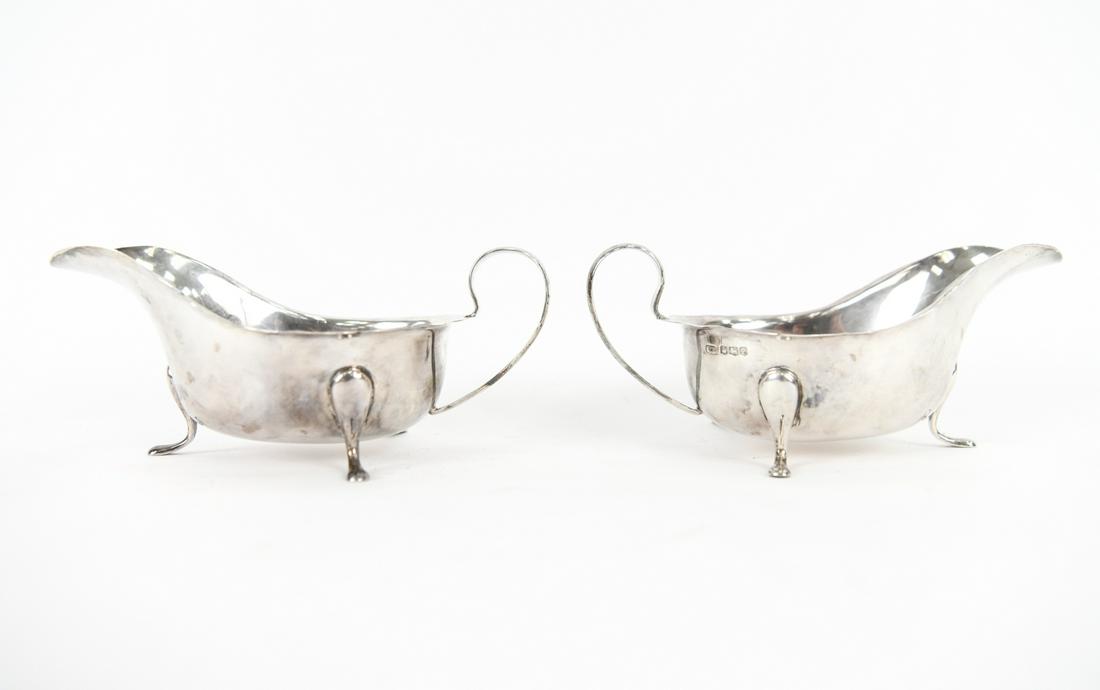 PAIR OF 19TH C. STERLING ENGLISH GRAVY SAUCE BOATS (1 of 12)