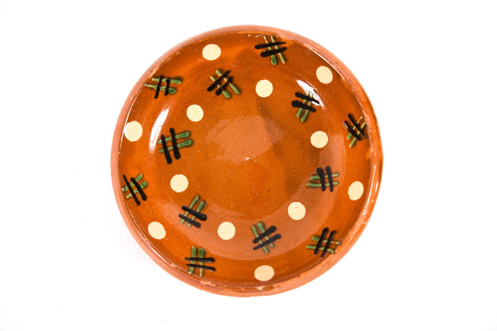 ANTIQUE FRENCH SAVOIE REDWARE POTTERY DISH (1 of 6)