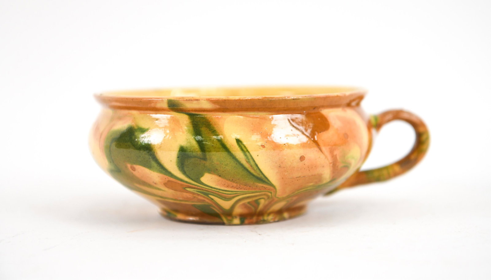 ANTIQUE FRENCH JASPE POTTERY PORRIDGE BOWL (1 of 9)