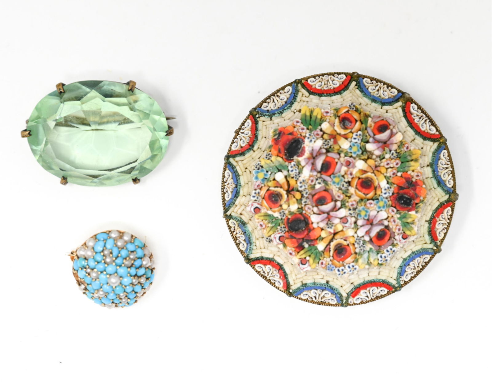 (3) ANTIQUE BROOCHES INCL. ITALIAN MICROMOSAIC (1 of 12)