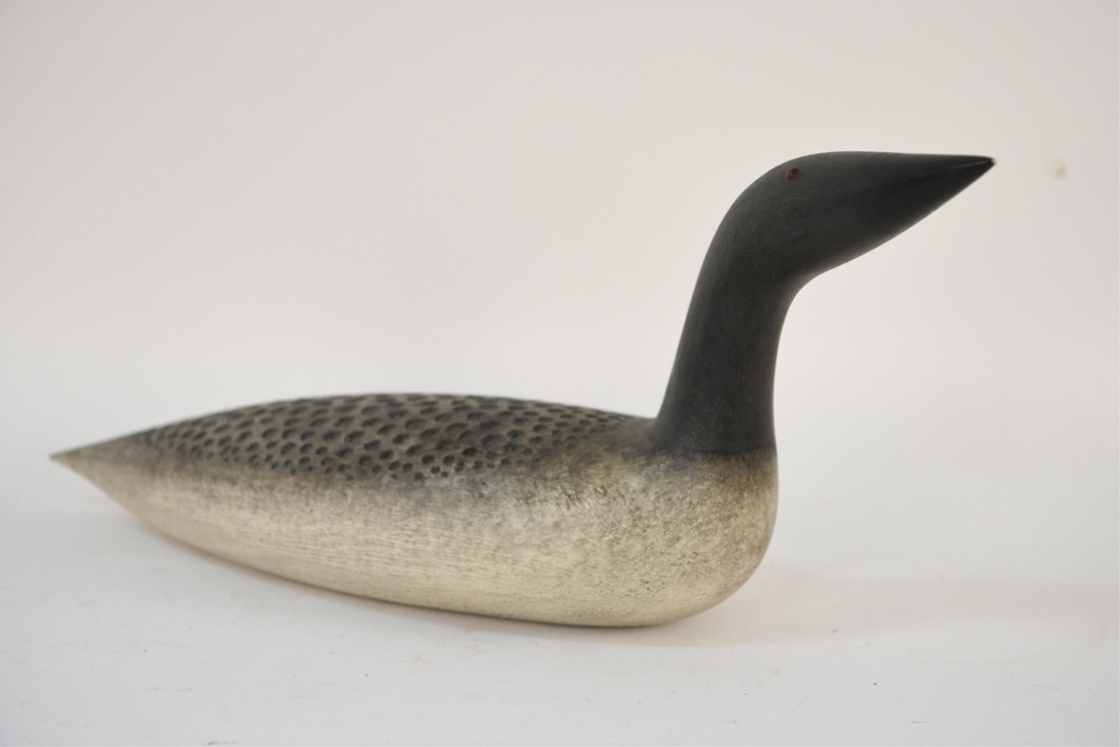 CHARLES BECK CARVED WOOD LOON DECOY, SIGNED (1 of 9)