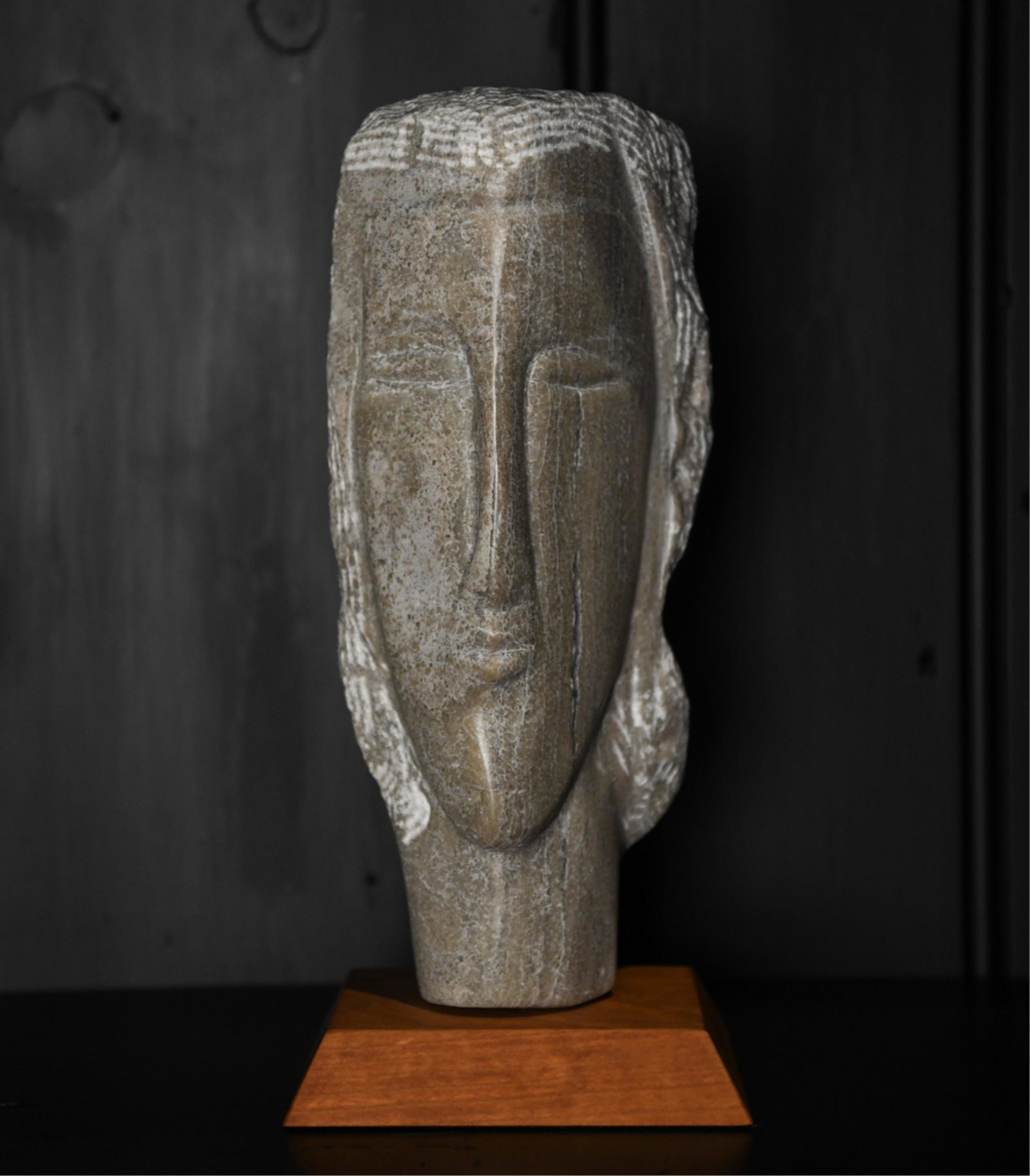 JOAN H. SHAPIRO CARVED STONE HEAD (1 of 9)