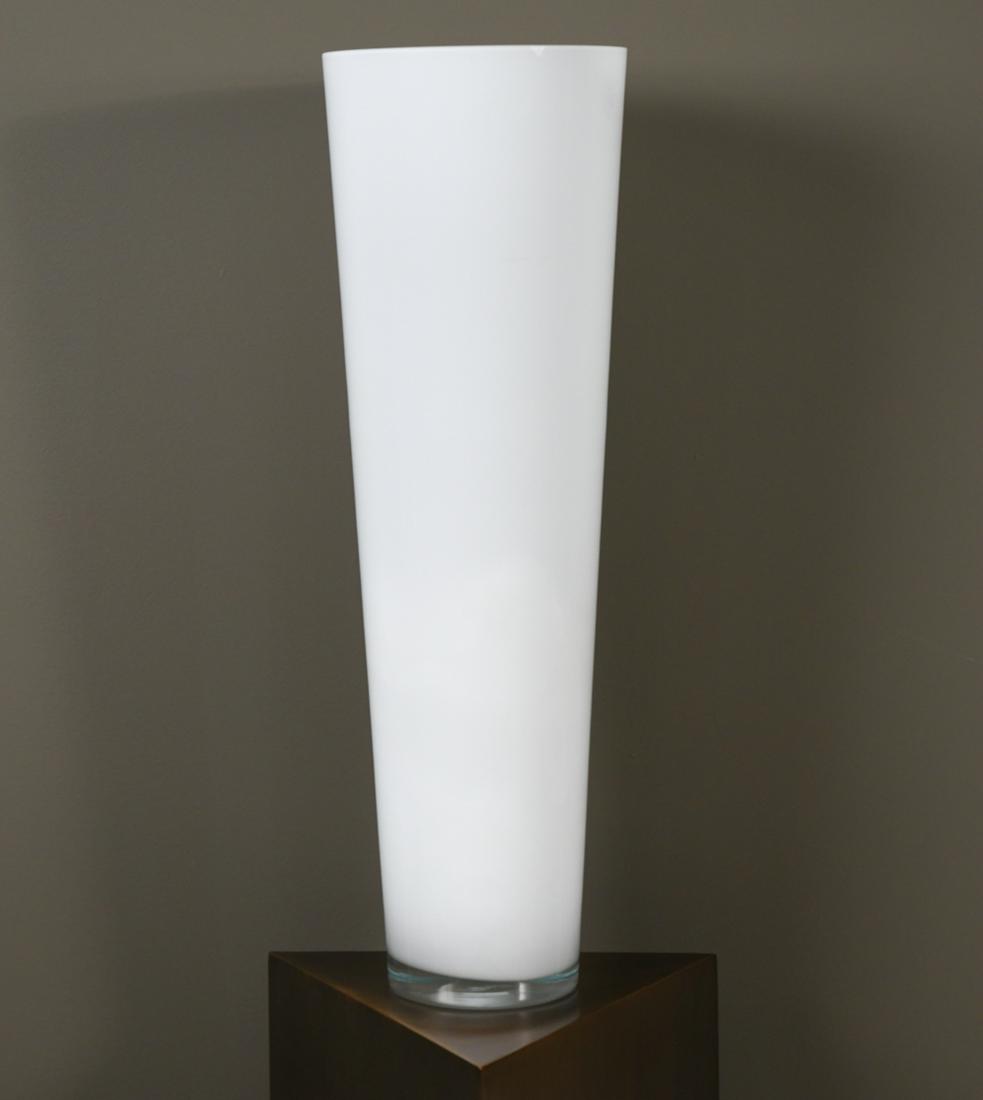 LILLIAN AUGUST LARGE WHITE CASED GLASS VASE (1 of 6)