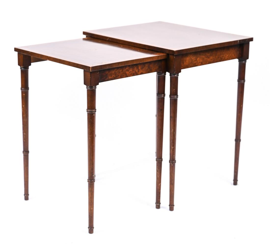 PAIR OF BURL VENEER NESTING TABLES (1 of 15)