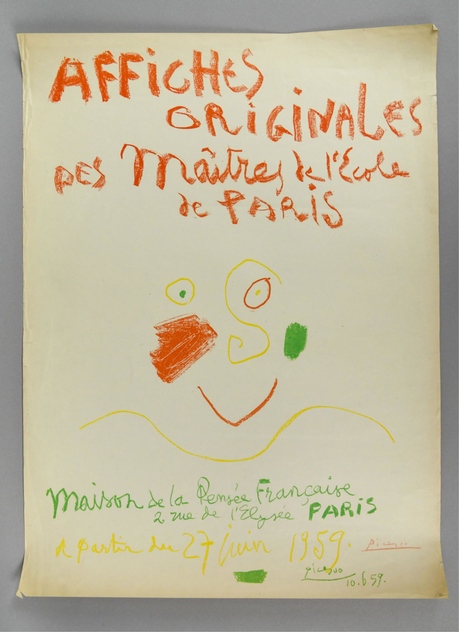1959 PICASSO LITHOGRAPH POSTER, SIGNED (1 of 7)