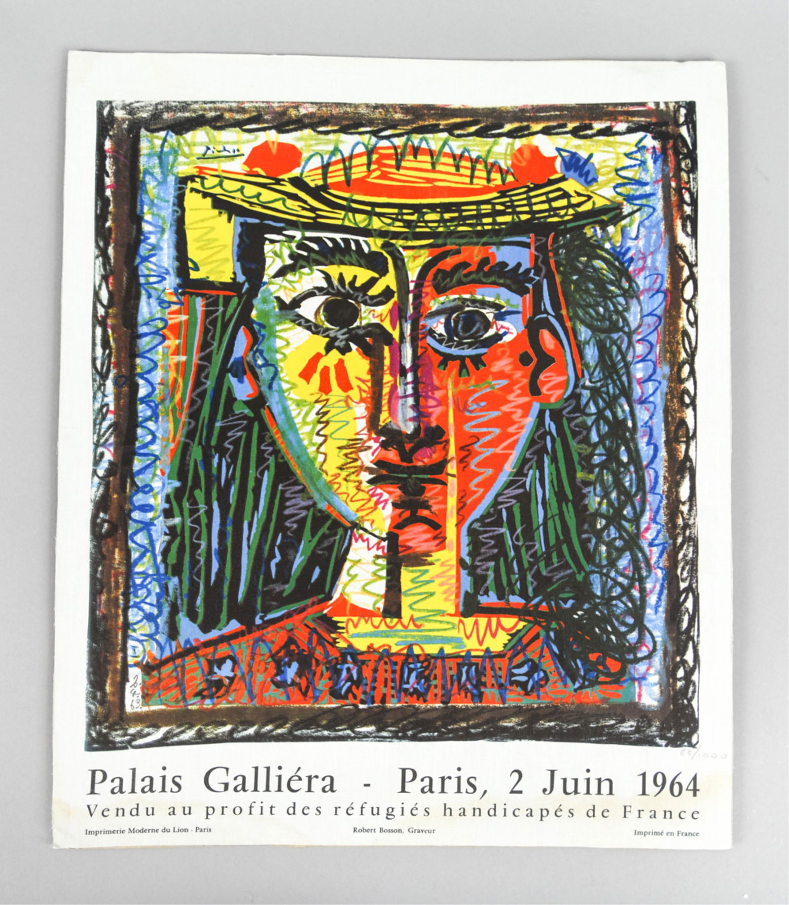 PICASSO POSTER ON LINEN 1964 (1 of 8)