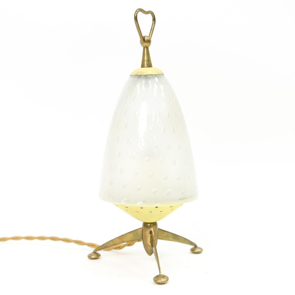 MID-CENTURY ATOMIC DESK LAMP W/ BULLICANTE SHADE (1 of 8)