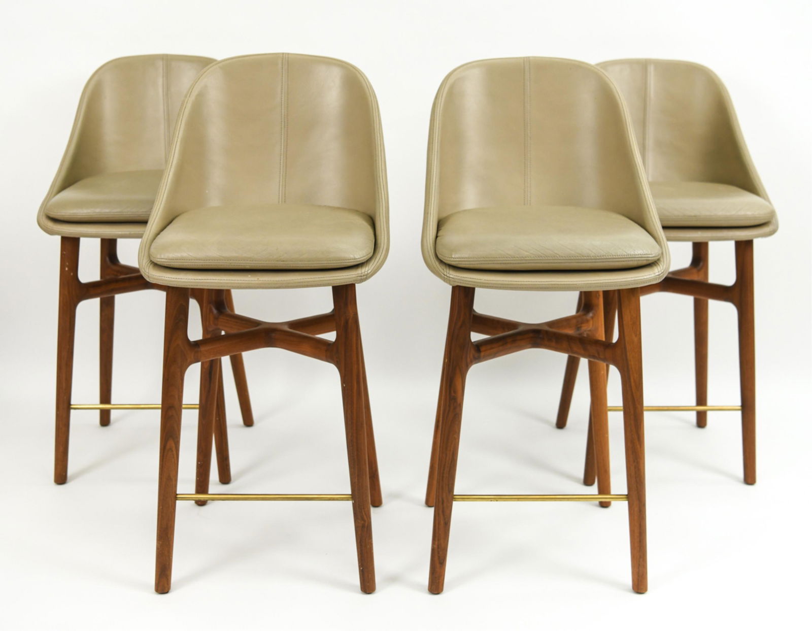 (4) CONTEMPORARY DESIGNER LEATHER BAR STOOLS (1 of 15)