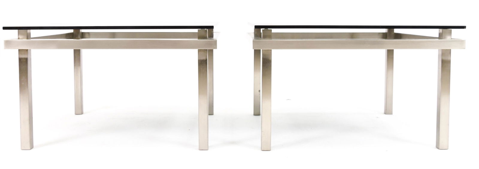 PAIR OF FRENCH VINTAGE NICKEL SIDE TABLES (1 of 11)