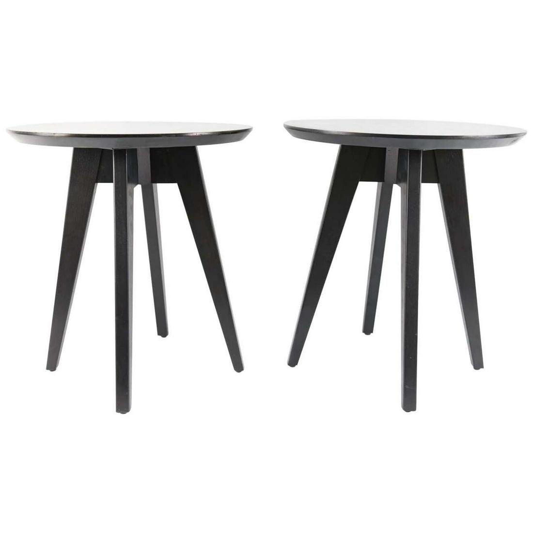PAIR OF JENS RISOM FOR KNOLL ROUND SIDE TABLES (1 of 11)