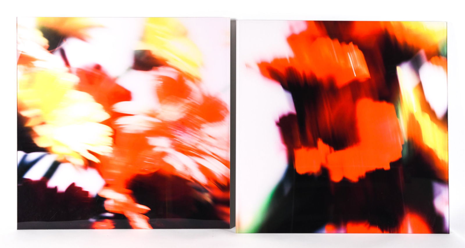 PAIR OF ROBERTO DUTESCO PHOTOGRAPHS: Photos printed on metal, mounted with plexiglass. Signed, dated 02/2002 and New York City verso. Dimensions: H 32" x W 32" Condition: No visible issues.