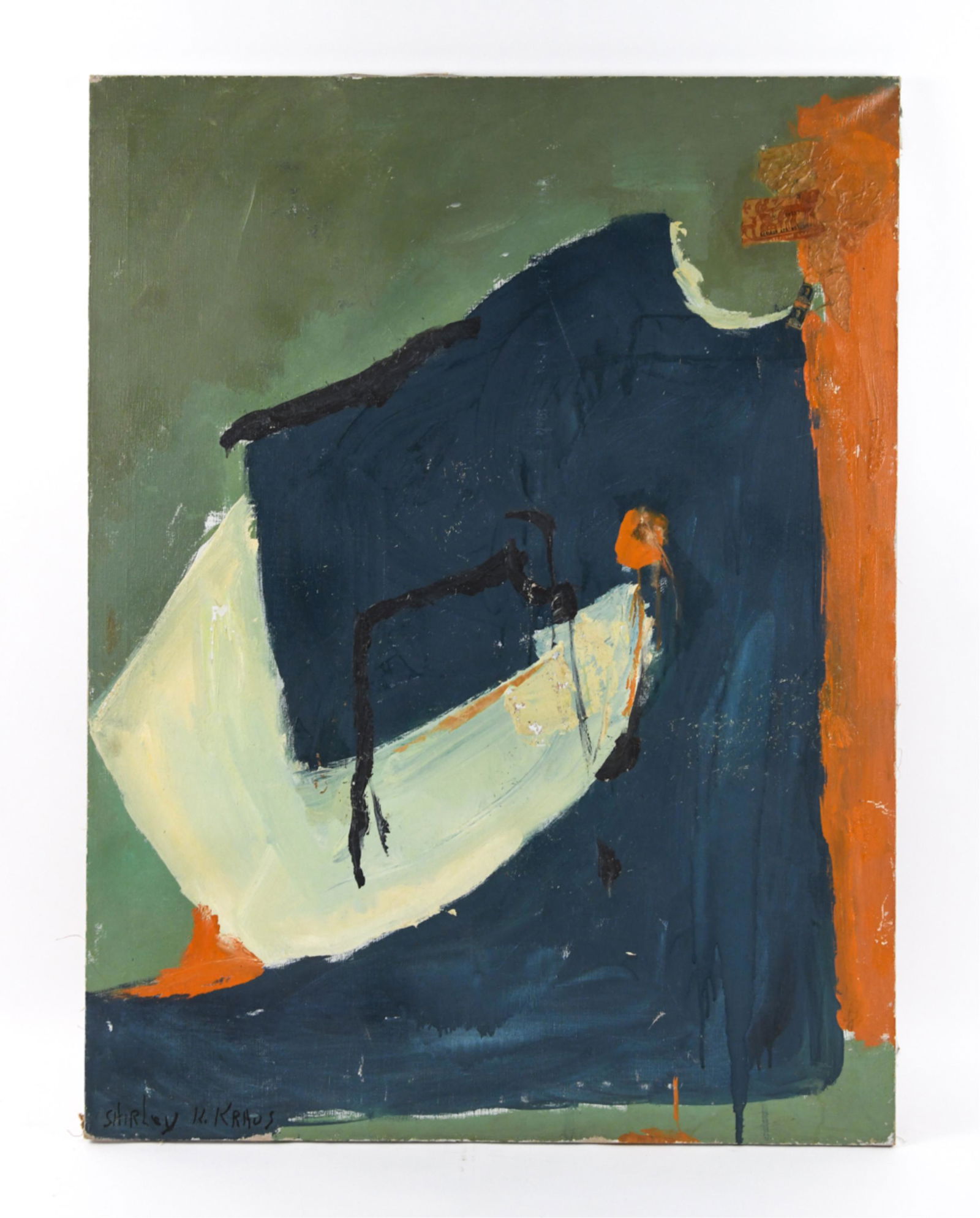 SHIRLEY KRAUS MID-CENTURY ABSTRACT O/C (1 of 10)