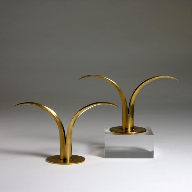 PAIR OF YSTAD BRASS CANDLESTICKS (1 of 11)