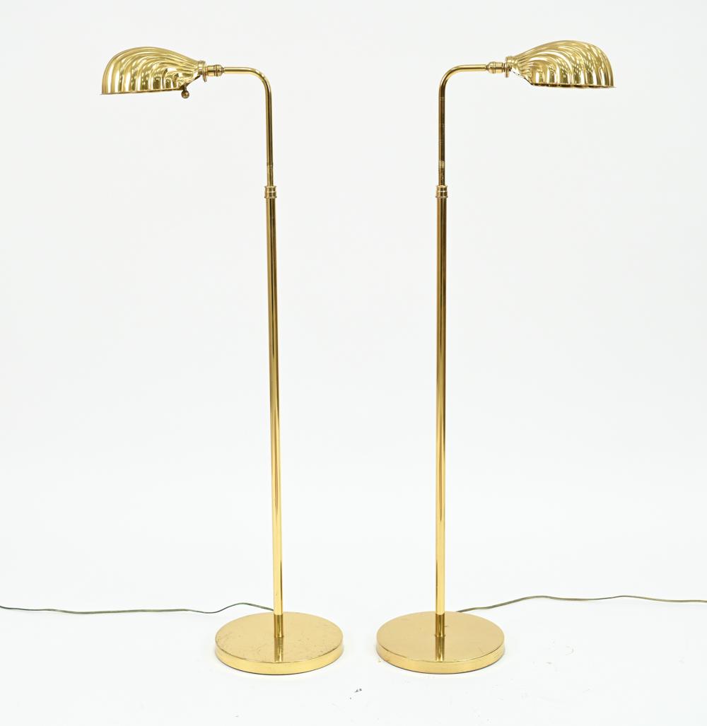PAIR OF VINTAGE BRASS SHELL SHADE FLOOR LAMPS (1 of 13)