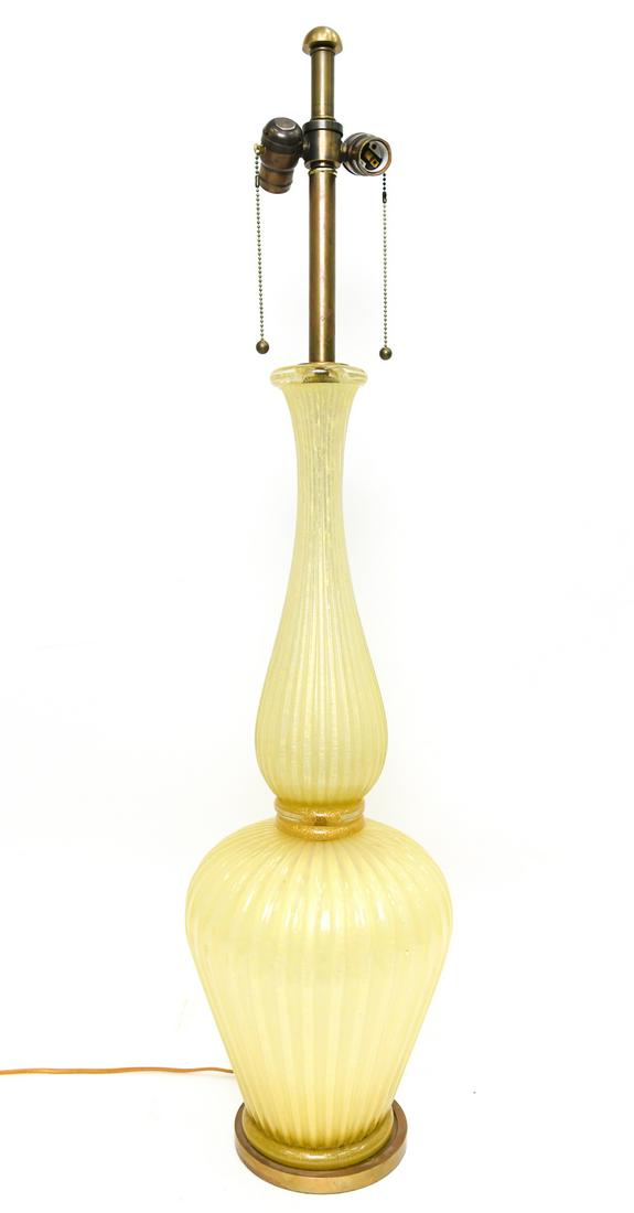 MURANO GOLD FLECKED ART GLASS TABLE LAMP (1 of 13)