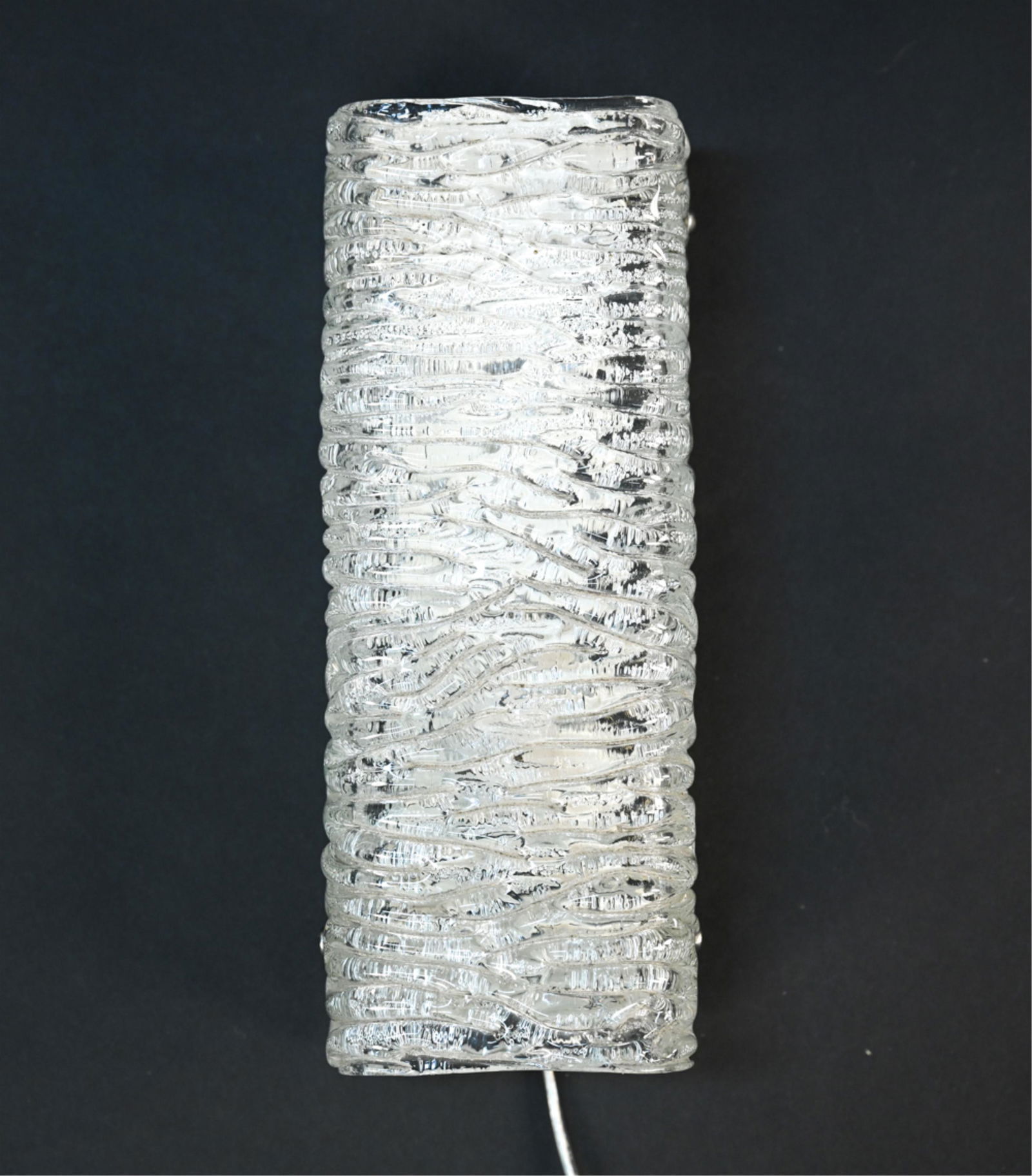 KAISER LEUCHTEN ICE GLASS WALL SCONCE, 1960'S (1 of 6)