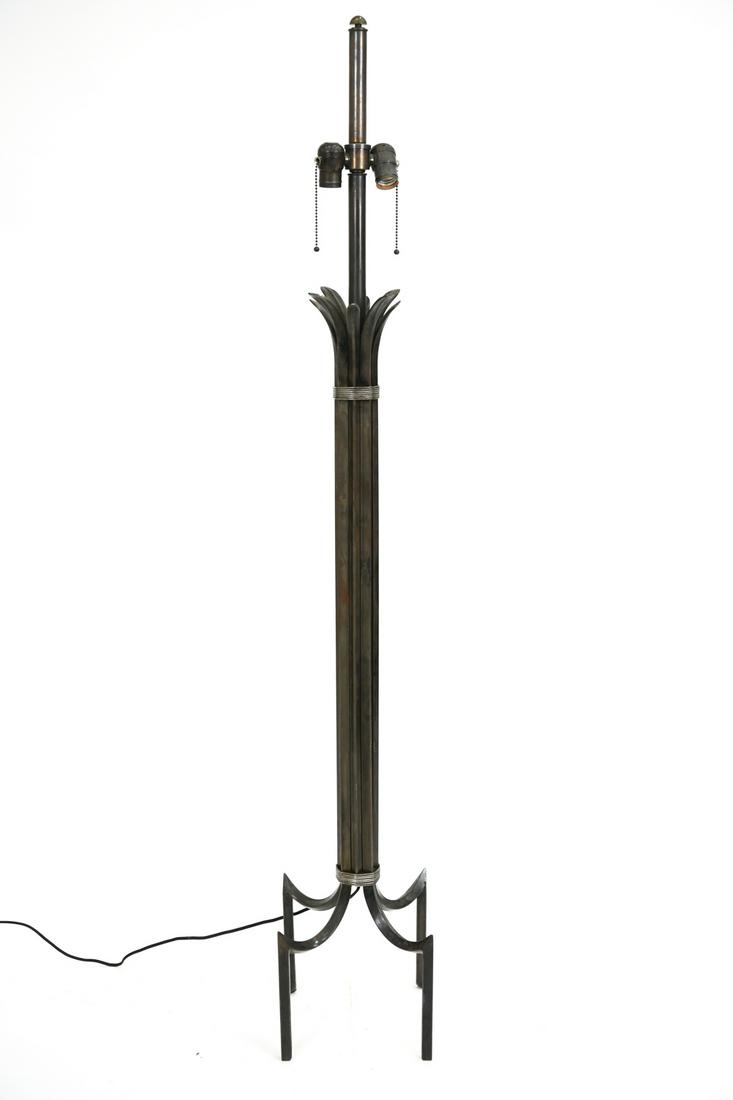 FRENCH ART DECO STYLE WROUGHT IRON FLOOR LAMP (1 of 10)