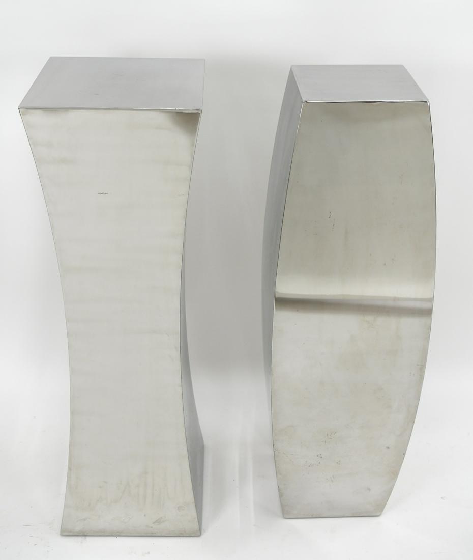(2) NICKEL CONCAVE & CONVEX PEDESTALS (1 of 13)